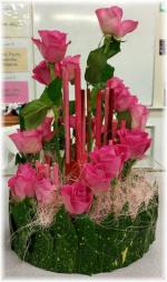 Flowers - Pink Roses, the Sticks - scented sticks from Ikea. The base - a 10